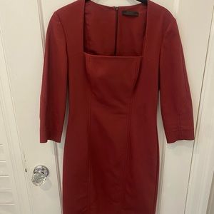 The Row dark red sheath dress (knee length)